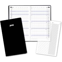 Zettler Taschenplaner 2025 – Faltbarer PVC-Kalender Mit Monatsübersicht, Adressheft & Notizen, Schwarz, 9,5x16 Cm