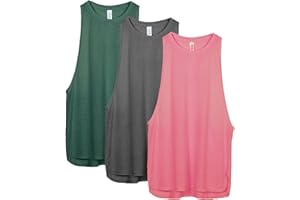 icyzone Canotta Donna Sportiva Traspirante e Sciolto Senza Maniche Atletica Palestra Camicie Corsa Yoga Tank Top (Pacco da 3)