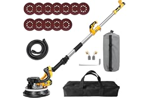 ZHJAN Trockenbauschleifer (880W), 5-Gang Getriebe, 1000-2100RPM Teleskop Langhalsschleifer, mit LED-Licht, faltbarem Griff