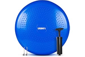URBNFIT Balance Disc - Stability Wobble Cushion - Lumbar Support For Desk and Office Chair, Lower Back Pain Relief and Support - Kid's Wiggle Seat For Classrooms - Home Gym Workout Equipment - Pump Included