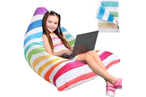 BYZESTY Copertura Pouf bambino Porta Giocattoli Peluche, Fodera per Giochi di Peluche, Poltrona Divanetto