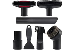 CHEERHOM 7 Pièces Accessoires pour Aspirateur Embouts, Meubles Brosse Aspirateur Accessoires avec Pelle de Nettoyage, pour Aspirateurs avec un Diamètre Intérieur de 32 mm à 35 mm, Black