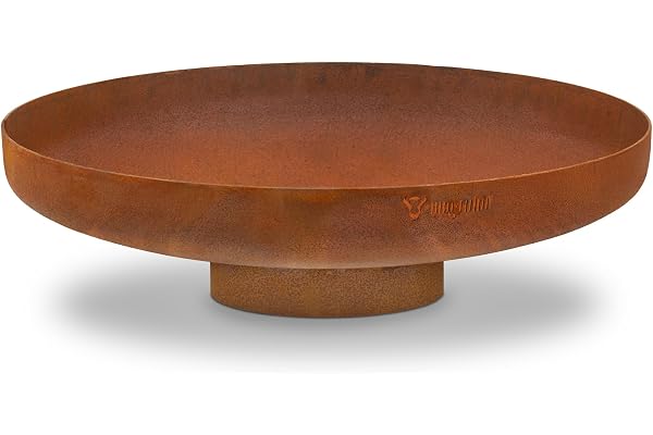 BBQ-Toro Brasero Ø 80 cm | Aspect Rouille | Foyer d'extérieur avec Pied | Panier de Combustion patiné pour Le Jardin