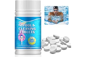 NUEDSFXO Chlorine Tablets for Swimming Pool, 100Pcs Chlorine Tablets for Hot Tub, Pool Cleaning Tablets for Swimming Pool Spa Hot Tub Bathtubs Instant Multifunction Chlorine Tablets (100g)
