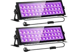 Lightasea 100W Schwarzlicht LED, UV Schwarzlichtlampe mit Stecker IP66 Wasserdicht UV Strahler Außen, Fluoreszenz Blacklight Partylicht mit Schalter für Halloween Aquarium Bar Neonfarben Disco