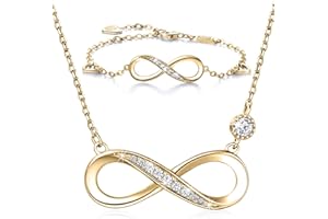 Billie Bijoux Infinity Unendlichkeit Symbol Damen Armband Halskette 925 Sterling Silber Zirkonia Armkette Verstellbar Armband Halsketten Schmuck-Set
