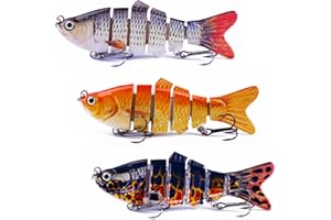 ONSOLO Fishing Lures 3 Pack Multi-Jointed Pike Fishing Lures Set with Storage Box Artificial Pike Fishing Tackle Fishing Bait Hooks Accessories & Gears Outdoor Fishing Gift for Men Dad Him