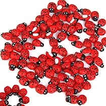 100 Coccinelle In Legno Autoadesive - Decorazioni Per Giardino, Scrapbooking E DIY 10x13mm - Foto 5