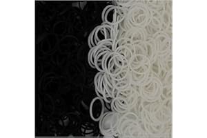 Lily Collection 200 Loom Bands Rubber Bands 5500 Starter Set Pendant Charms Beads DIY (200 x Black and White Mixed)