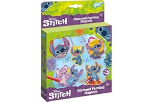 TOTUM TM ESSENTIALS Stitch - Juego de manualidades con diamantes y imán divertido: bonitos diseños de punto con más de 800 piedras de diamantes/llaveros de colores