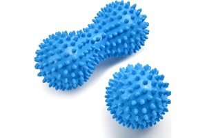 URAQT Fasciaboll, Set om 2, Liten Hård Piggsvinboll, Fascia Massageboll med Nubbar, Massagebollar för Behandling av Muskelspä