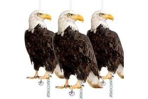 Skystuff Vogelabwehr Eule Vogelschreck Vogelschreckb, Taubenabwehr Vogelband zur Abschreckung für Draußen Hängend, Vogelscheuche Reflektorband Falke Hängende reflektierendes mit Glöckchen, 3 Stück