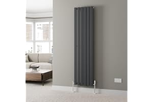 DuraTherm® 1800 x 452mm Anthracite Grey Vertical Designer Radiator Single Column Flat Panel Modern Central Heating Panels Bathroom Radiators