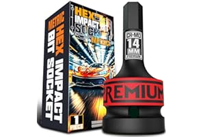 KIRXST Juego de Llaves de Impacto Hexagonales de 3/4", Herramienta de Destornillador Allen de Impacto de H14 (14 mm), para Instalar y Quitar Tuercas de Rueda o Eje