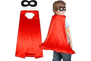 DKINY 2 Piece Kids Red Cape Mask Set, Super Potato Cape Costume, Children Superpotato Costume, World Book Day Super Potato Costume for Boys Girls Fancy Dress Accessory