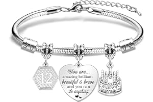 Awyuan Birthday Gifts Bracelet Gifts on Birthday for Girls Women Friends Girlfriend Sisters Daughters Aunt Mum Granddaughter 7-20th 21st 25th 30th 35th 40th 45th 50th 60th 70th