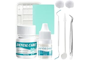 SHOPPGO Cemento Dental, Pegamento Dental, Adhesivo Dental, Adecuado para Caries, Empastes Perdidos, Puentes, Coronas, Rellenos, Secado Rápido, Fácil de Aplicar, 4 Piezas