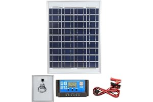 LOWENERGIE 20w Poly-Crystalline Solar Panel Battery Charging Kit with Charger K1. for Caravans, Motorhomes, Boats & Any Flat Surface