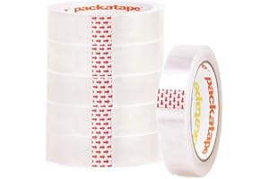 Packatape Cellotape 6 Extra Long Transparent Tape Rolls at 24mm x 66m - Clear Tape Ideal for Gift Wrap Christmas Birthday Home or Office - Clear Stationery Tape
