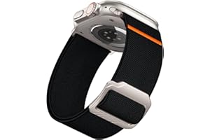 Epova Armband kompatibel mit Apple Watch Ultra/Ultra 2 Armband 49mm 45mm 44mm 42mm 46mm, 28mm Breites Verstellbares Nylon Sport Ersatzarmband für iWatch SE Series 10 9 8 7 6 5 4 3 2 1,Schwarz