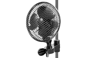 LeadGoods Grow Ventilator mit Clip 20W, Oszillierender Wachsen Growzelt Clip Lüfter, 2 Geschwindigkeiten, Grow Ventilator Oszillierend Klemmbar mini Fan für Growzelt (1PCS)