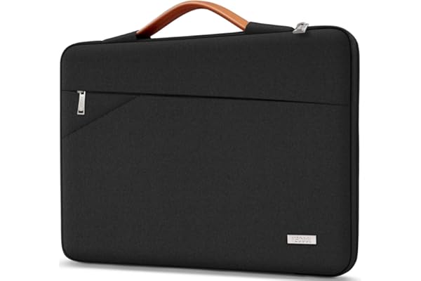 TECOOL 15 15,6 Pouces Housse Ordinateur Portable pour 15 15,6'' HP Dell Acer Lenovo ASUS Samsung Notebook Chromebook, Pochette PC Portable Antichoc Imperméable Sacoche Protection, Noir