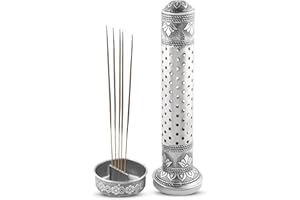 KSJONE Steel Incense Holders for Sticks, Insence- Stick Holder with Ash Catcher Meenakari Work Incense Burner Holder, Incense Stick Holder for Home Decor Yoga Spa, Unique Incense Burner