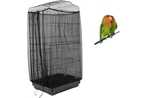 ASOCEA Grande Copertura per Gabbia Uccelli, Universale Rete per Gabbia Pappagalli Nylon Copertura Gonna per Gabbia per Uccelli per Gabbie Rotonde e Quadrate (Nero, 78.7 * 27.6in/200 * 70cm)