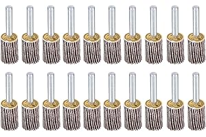 sourcing map 16mm Flap Wheels Shank Mounted Sanding Disc Abrasive Wheel 80 Grits 20 Pcs