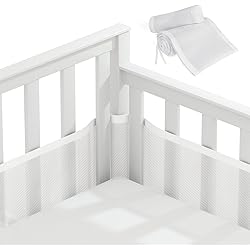 Tour De Lit En Maille Gaufrée Babybay - Compatible Maxi, Boxspring, Comfort Et Comfort Plus, Vert Jade, Respirant Et Sûr