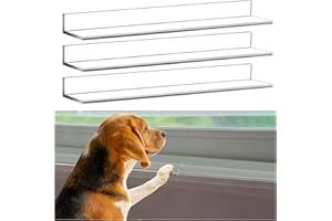 Wenqik 3 Pcs Clear PET Window Sill Protector from Dog Cat Scratching Strong Transparent Protection Against Dog Claws Chewing Slobbering Window Sill Cover Dog Window Guard for Safe (3.25 x 11.81 Inch)