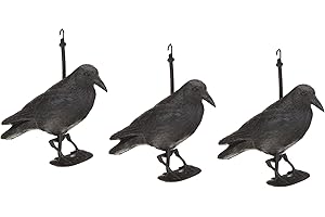 Hillfield Schwarzer Rabe fliegend oder sitzend Kunststoff Taubenschreck Taubenabwehr Vogelschreck (3 Raben stehend)
