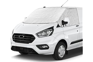 CICMOD Windscreen Cover Front Window Sunshade Screen Wrap Snow Frost Cover for Ford Transit Custom Van - Silver