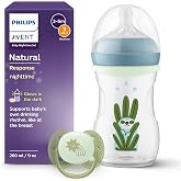 Philips Avent Pack Natural Response Nighttime 260 ml Bottle with Medium Flow Teat (Flow 3) and Luminous Ring Attachment, Ultr