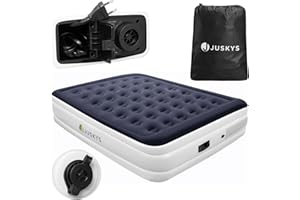 Juskys Matelas Gonflable Sapri L - lit Gonflable Automatique autogonflant pour 2 Personnes - Matelas Gonflable comme lit d'appoint ou pour Le Camping - Pompe intégrée