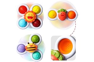 Kastwave 3Pcs Suction Cup Spinner Toys, Baby Toy, Spinning Toys For Toddlers 1-3, Sensory Early Education