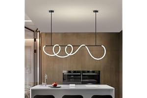 SITAFU Lámpara de araña colgante LED, negro, araña moderna, 39,4 pulgadas, altura ajustable, formas de bricolaje, comedor y sala de estar de iluminación