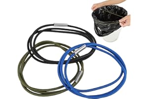 YUXIANLB Lot de 3 élastiques en caoutchouc durable pour poubelle de 40 à 117 litres, pour la maison, le bureau, l'école (noir, bleu, vert olive)