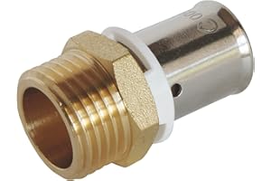 SOMATHERM FOR YOU, Raccord à sertir mâle 15/21 pour tube PER Ø16 - Installation rapide et fiable, compatible avec profils H, U, RF - Pression max 10 bars, T°C 5°C à 90°C