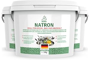 GENERISCH GREENFOXX Natron Pulver (3x 3kg) - Backmittel Triebmittel Backpulver - pH Plus für Pool, Spa & Aquarium, pH Heber, pH Regler, Reiniger für Stein & Gartenmöbel, Töpfe, Backbleche, Wäsche & Polster