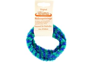 Nabenputzringe WÜMA grün/blau SET (vorne & hinten) für SIMSON-Nabe 168mm, 560mm lang