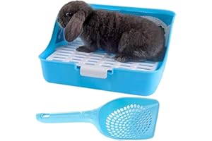 Pinvnby, lettiera per conigli, piccoli animali, ad angolo, per lettiera con paletta per adulti porcellini d'india, furetti, ratti, ratti