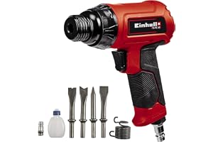 Einhell trycklufts-mejselhammare TC-PC 45 (för arbete på sten + metall, inkl. 4 delar 120 mm mejselset, oljeflaskor (utan inn