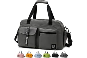 DBPBToU Sac de Voyage pour Homme et Femme, Sac de Sport avec Compartiment pour Chaussures, Travel Bag Imperméable avec Compartiment Humide, Utilisé comme Sac de Gym/Sac de Piscine (Gris)