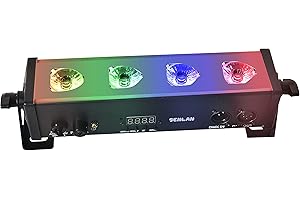 LED Par Bar Stage Light, SENLAN 4 Pieces x 3 W Wall Washer RGB 3-in-1 LED and Full Aluminium House of 7th DMX512 for Disco/Party/Theatre