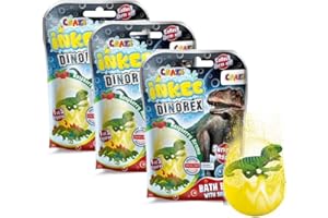 CRAZE INKEE DINOREX | Pack de 3x Bombes de bain DINO Boule de bain surprise avec Jouet Dinosaure à l'intérieur, testé dermatologiquement