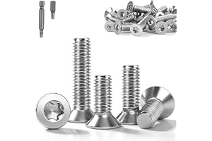 mawmuaw Torx-skruvar med sänkt huvud M3x8 mm, 100 st Skruv med sänkt huvud i rostfritt stål A2 V2A, M3 med sänkt huvud, skruv