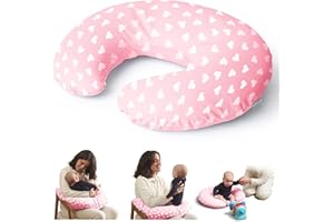 Niimo Almohada Embarazada - Cojín Lactancia Multifuncional, Cojin Lactancia Bebe con Funda 100% de algodón, Almohada de Lactancia Lavable, Material Fresco y Transpirable, Funda Extraíble