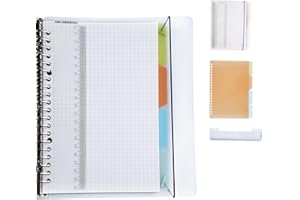 ‎AMO HERMOSO AMO HERMOSO Cuaderno A5, Papeles Cuadriculados, Tapa Blanda, Cuaderno con Espiral, 4 Separadores, 80 g/m², 60 Hojas, 120 Páginas Cuadriculadas
