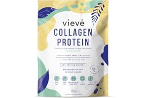 Vieve Collagen Protein Powder - Hydrolysed Bovine Peptides - Diet Support Supplement for Skin, Hair, Nail Health - Non-GMO, EU Grass-Fed, Pasture-Raised Cattle - No Dairy or Sugar, Flavourless, 400g